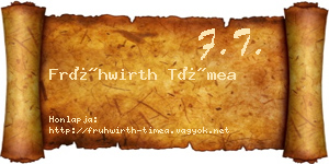 Frühwirth Tímea névjegykártya