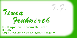 timea fruhwirth business card